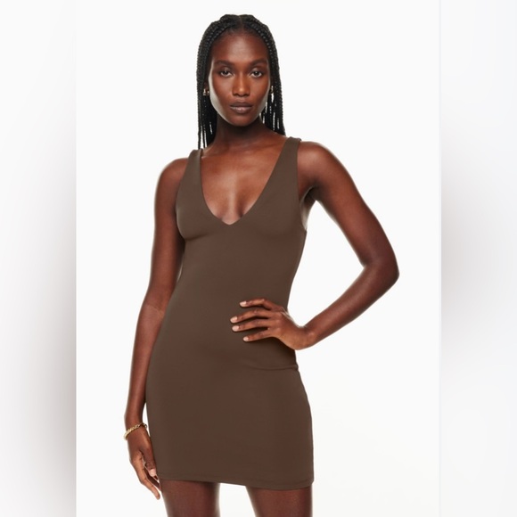 Aritzia Contour V-Neck Mini Dress XS - Picture 2 of 2